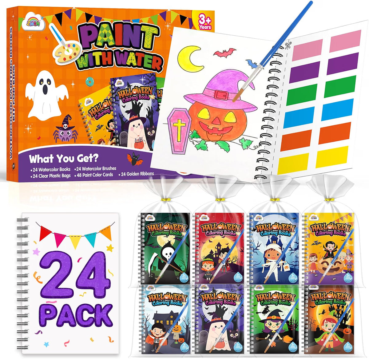 24-Pack Halloween Coloring Books for Kids – Spooky Party Favors & Activity Books for Ages 4–8