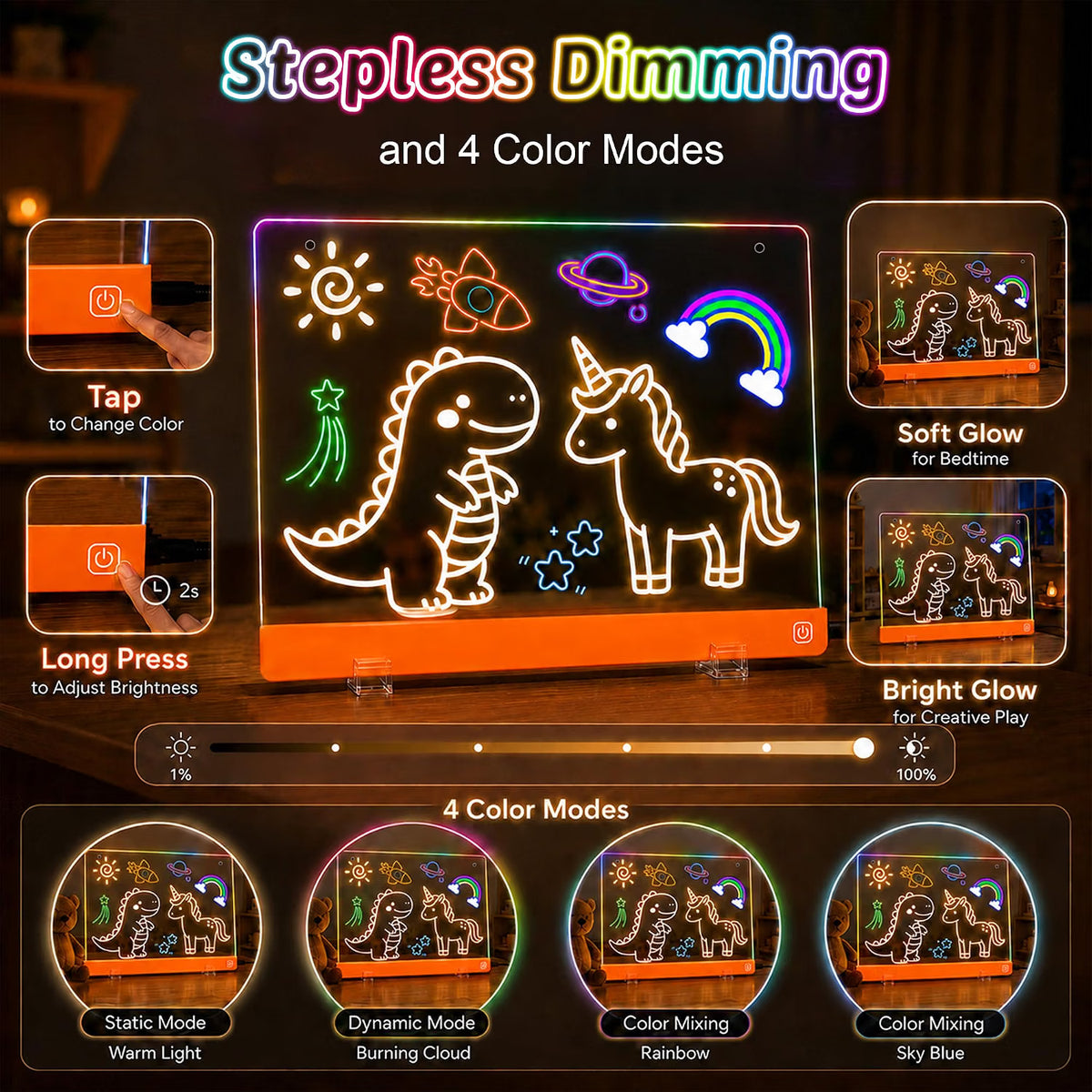 16-Inch LED Drawing Board for Kids – Light-Up Art & Craft Activity Toy for Ages 4–8