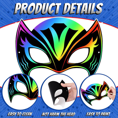 150-Piece Halloween Hero Scratch Masks for Kids – Classic DIY Art Craft Kit & Party Favors
