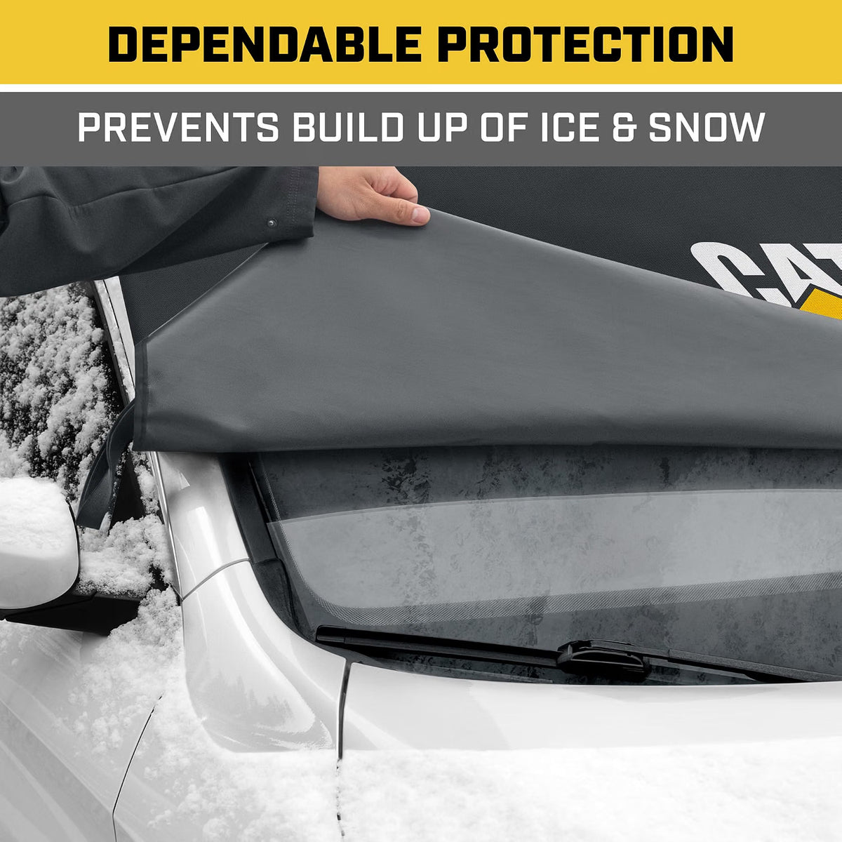 78" x 45" Windshield Snow Cover – Weatherproof Ice, Frost & Sleet Protector with Anti-Theft Straps for Cars, Trucks, Vans & SUVs, Black