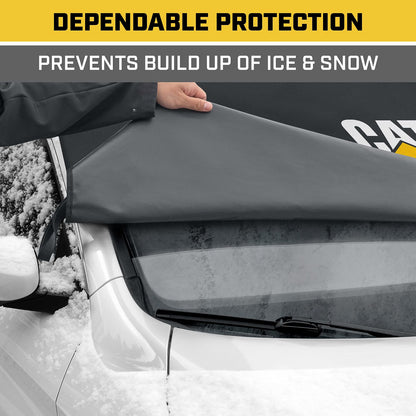 78" x 45" Windshield Snow Cover – Weatherproof Ice, Frost & Sleet Protector with Anti-Theft Straps for Cars, Trucks, Vans & SUVs, Black