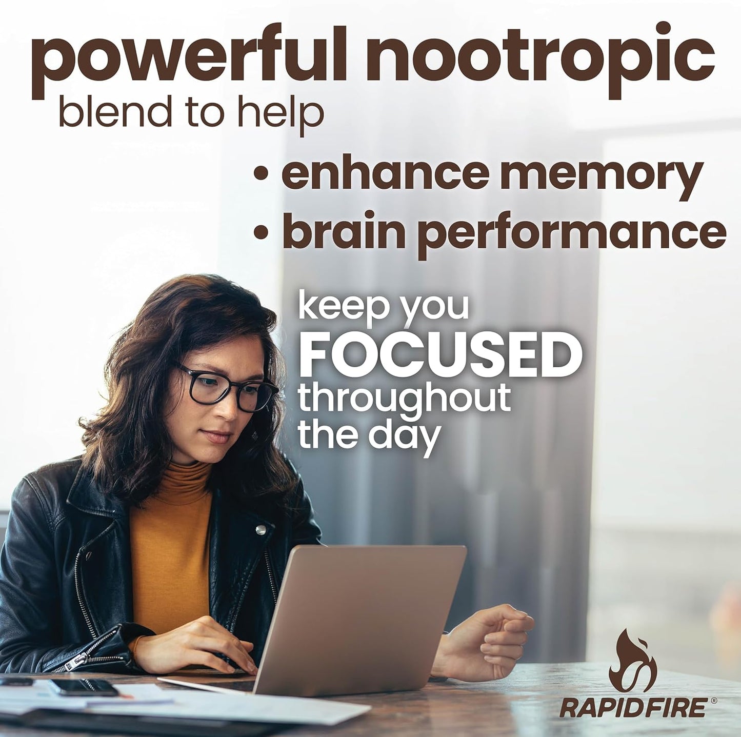 16-Count Rapidfire Smart-Brew Nootropics Coffee Pods, Supports Energy and Brain Function