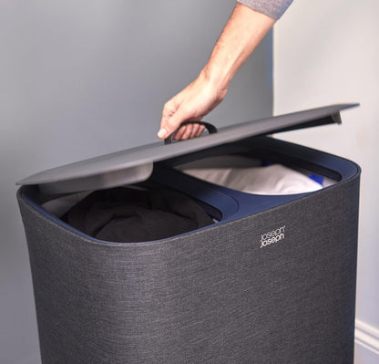 90L Laundry Hamper with Lid and 2 Removable Bags with Handles