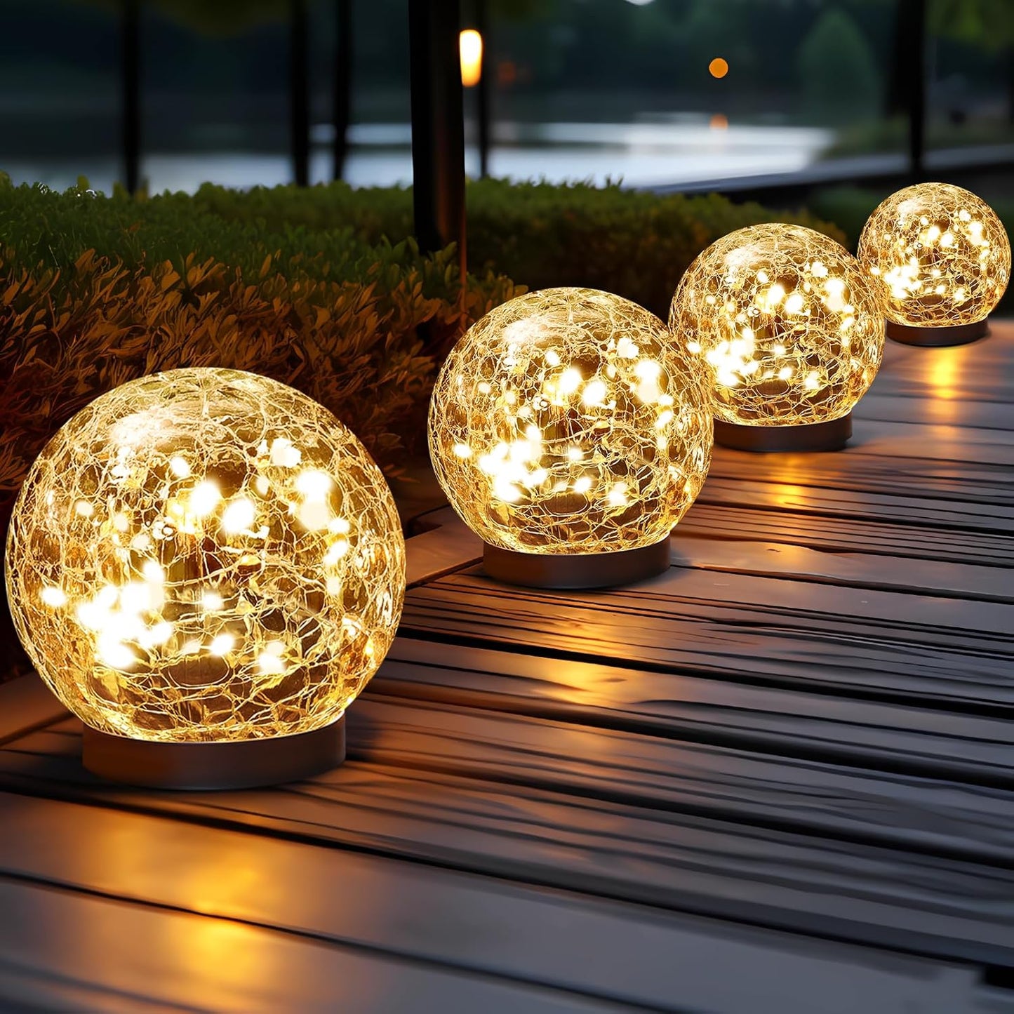 Outdoor Waterproof-Solar Globe Lights for Patio and Yard Lawn Backyard Decor