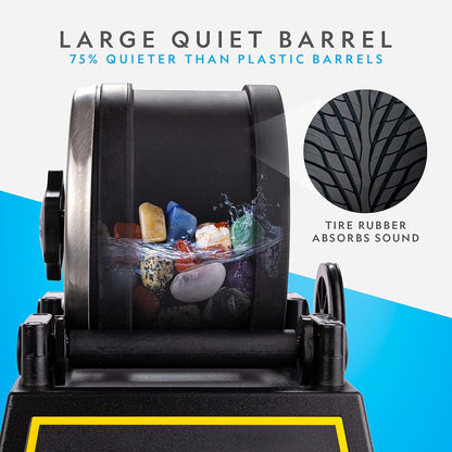 National Geographic Professional Rock Tumbler Kit – 2 lb Barrel with Rocks, Grit & GemFoam Polish