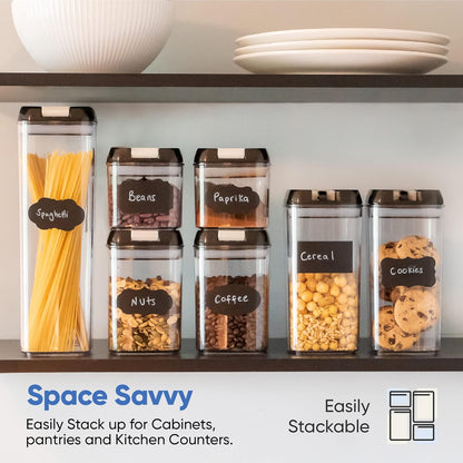 7-Piece Airtight Food Storage Container Set with Labels and Marker