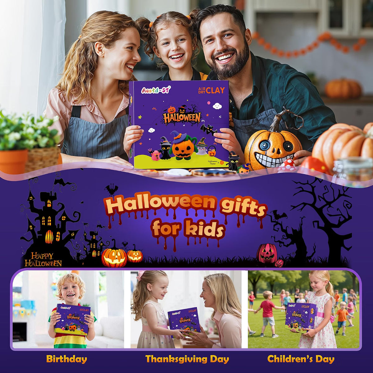 DIY Halloween Modeling Clay Craft Kit for Kids – Creative Art Activity & Holiday Decoration Set