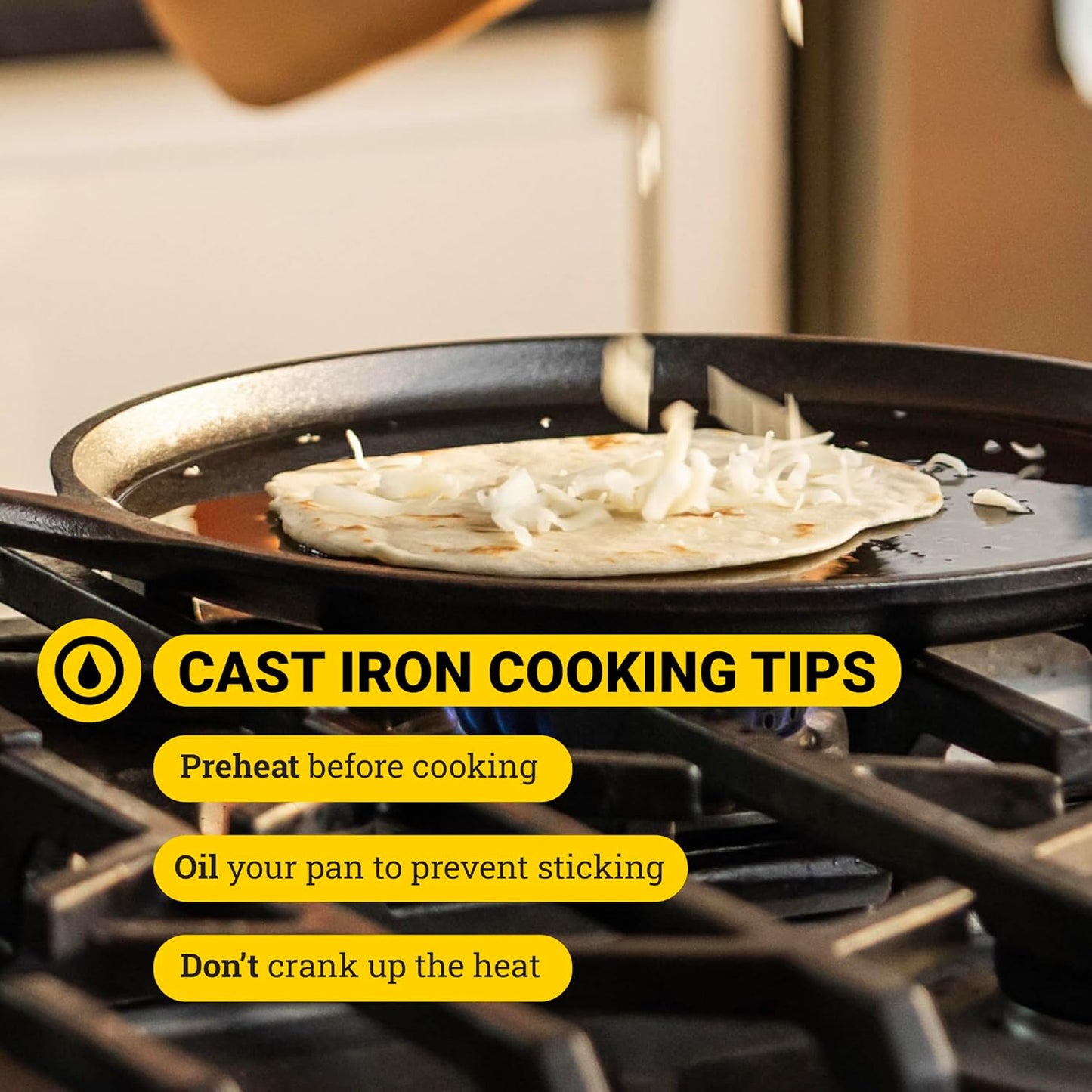 Pre-Seasoned Cast Iron Round Griddle – 10.5-Inch, Stovetop to Campfire Ready