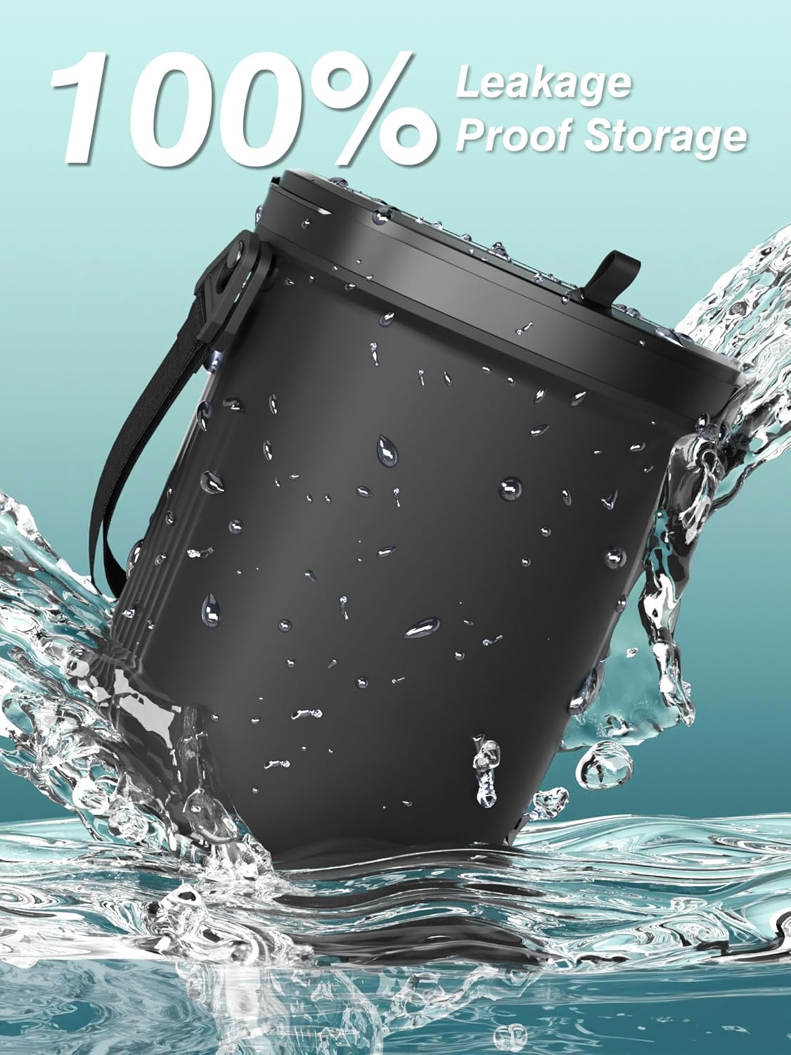 Leakproof Car Trash Can – 1.9 Gallon Silicone Hanging Garbage Bin with Lid for Cars, SUVs & Trucks