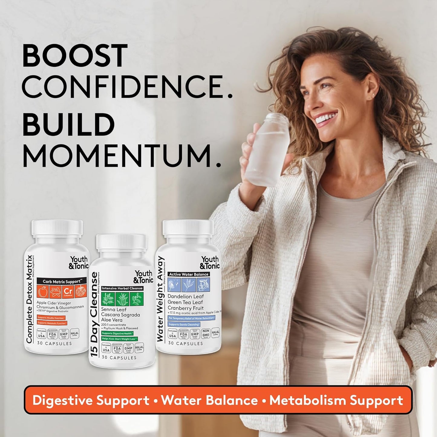 3-Pack Detox Cleanse – Colon Cleanse, Water Loss & Probiotic Weight Management (90 Pills)