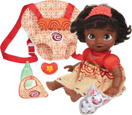 Moana Baby Doll Deluxe Set – Includes Tiara, Carrier, Plush Friend, Pacifier, Bib & Bottle