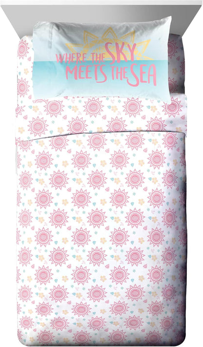 Moana Twin Comforter Set – 5-Piece Bed-in-a-Bag Bedding with Sheets & Pillow Covers Featuring Pua & Hei Hei