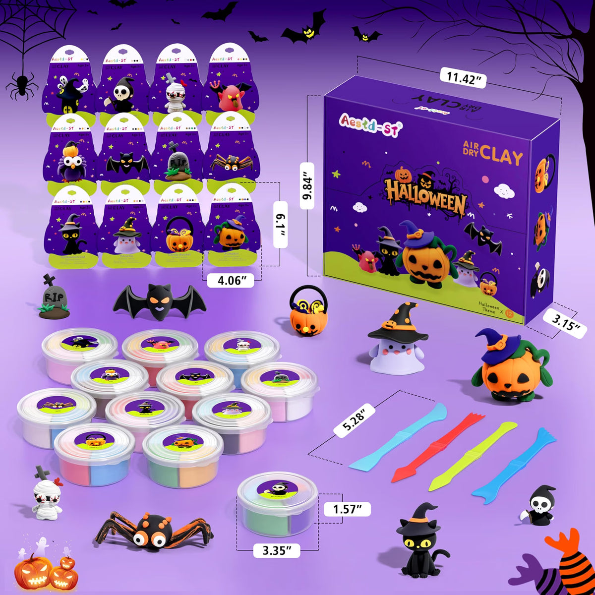 DIY Halloween Modeling Clay Craft Kit for Kids – Creative Art Activity & Holiday Decoration Set