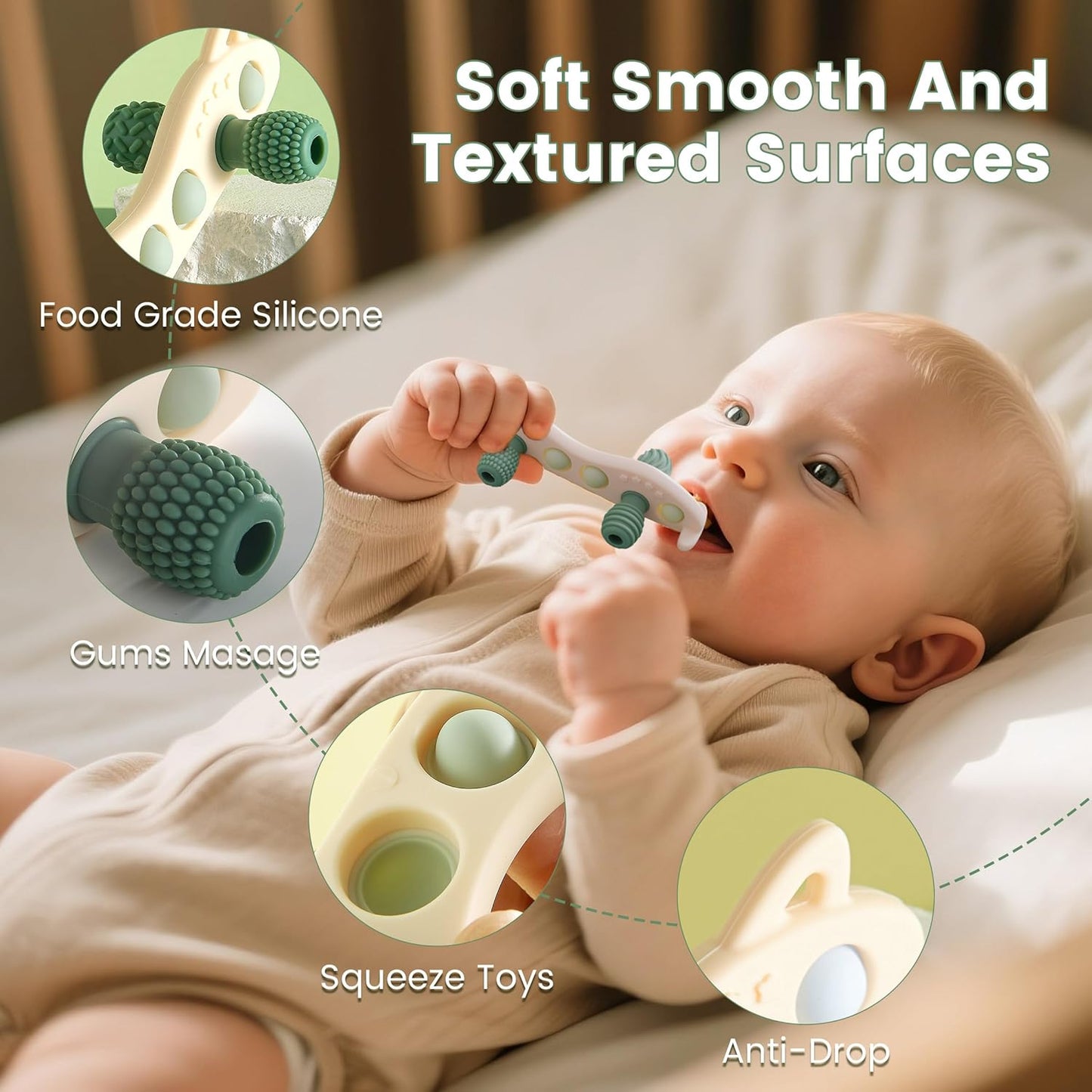 Silicone Car Baby Teether – BPA-Free Sensory Chew Toy
