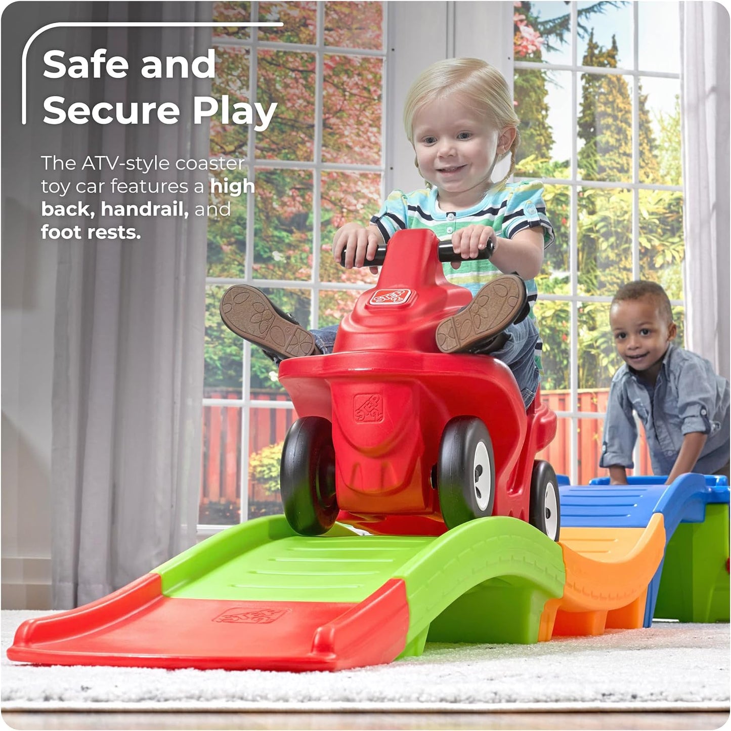 Kids Up & Down Roller Coaster – Ride-On Car Track Playset for Toddlers (50 lb Max)
