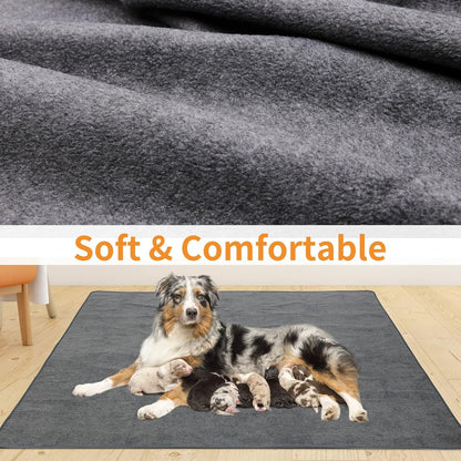 Extra Large Washable Dog Pee Pads (2 Pack) – Non-Slip Reusable Pet Mat, 36" x 48" – Gray