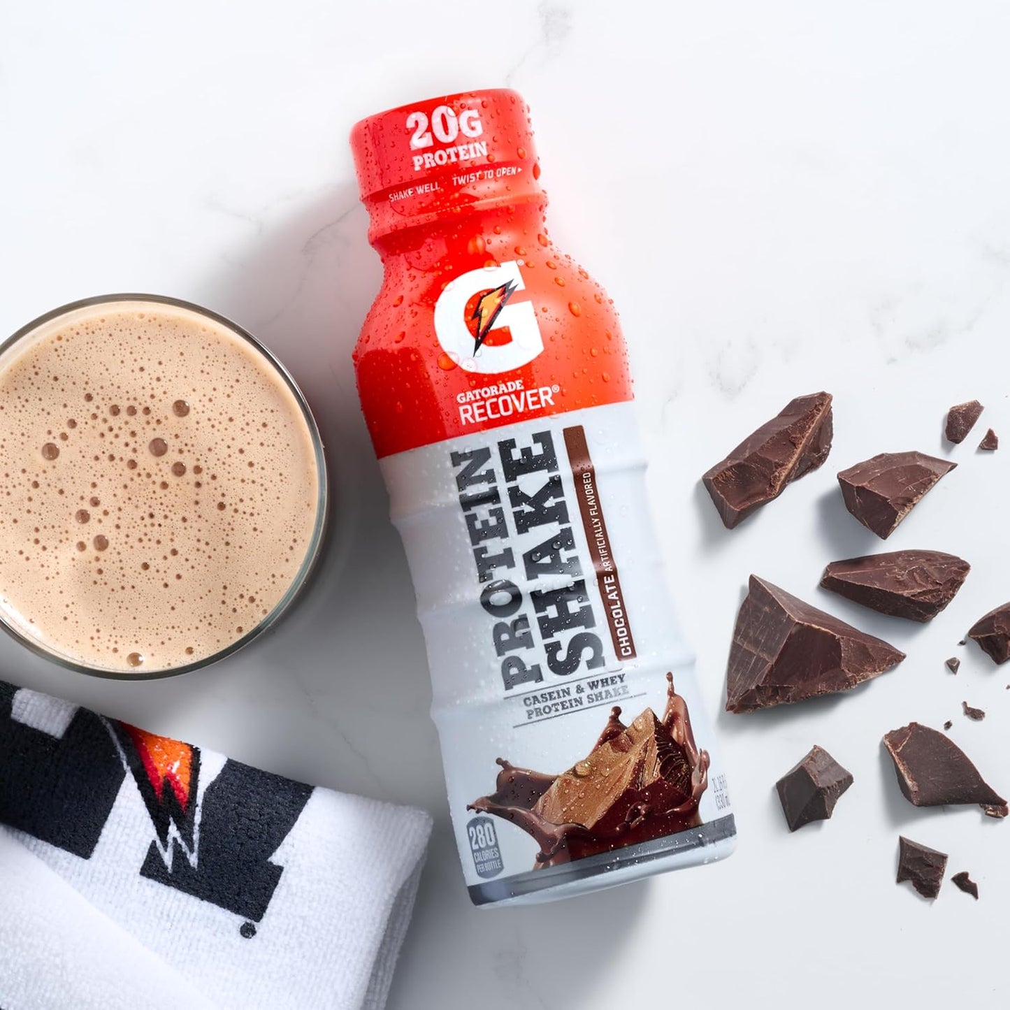 12-Pack Gatorade Recover Protein Shake – Chocolate, 20g Protein