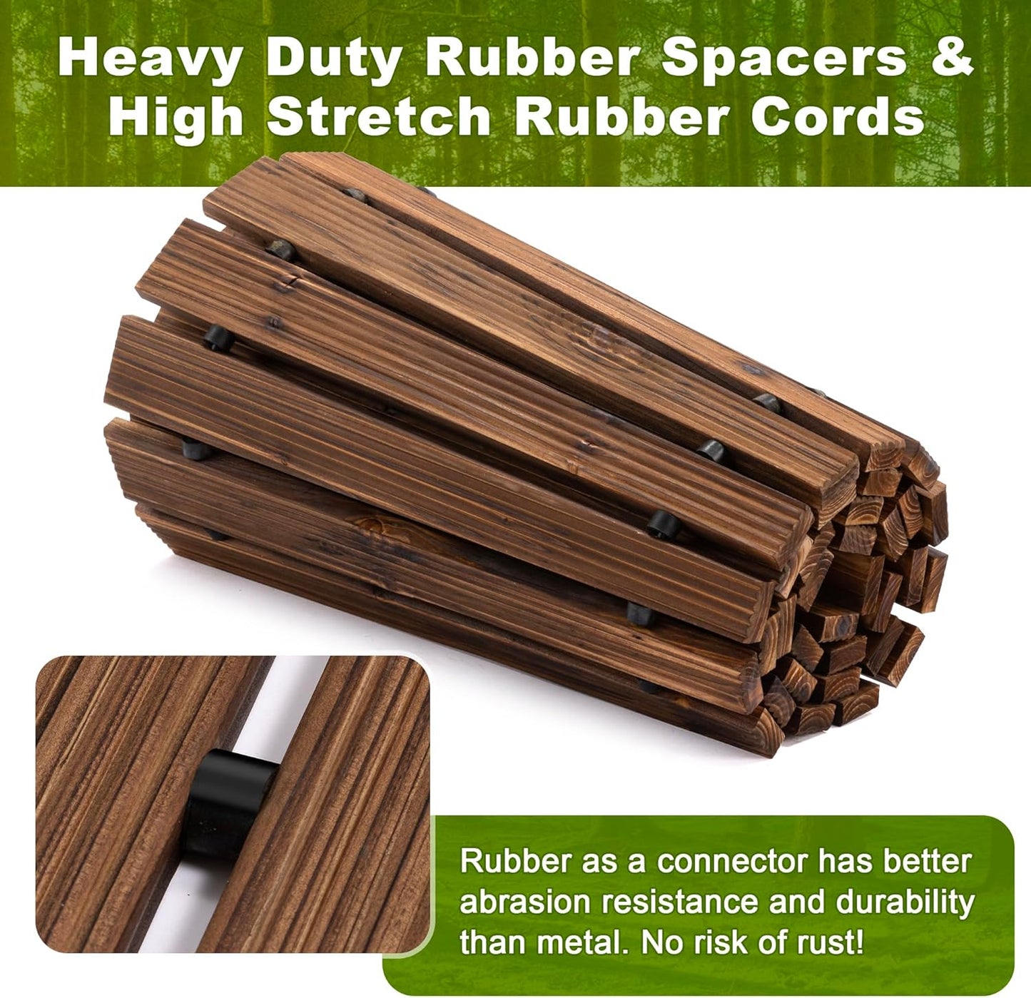 6FT Wooden Garden Pathway – Roll-Out Anti-Slip Outdoor Boardwalk (Walnut)