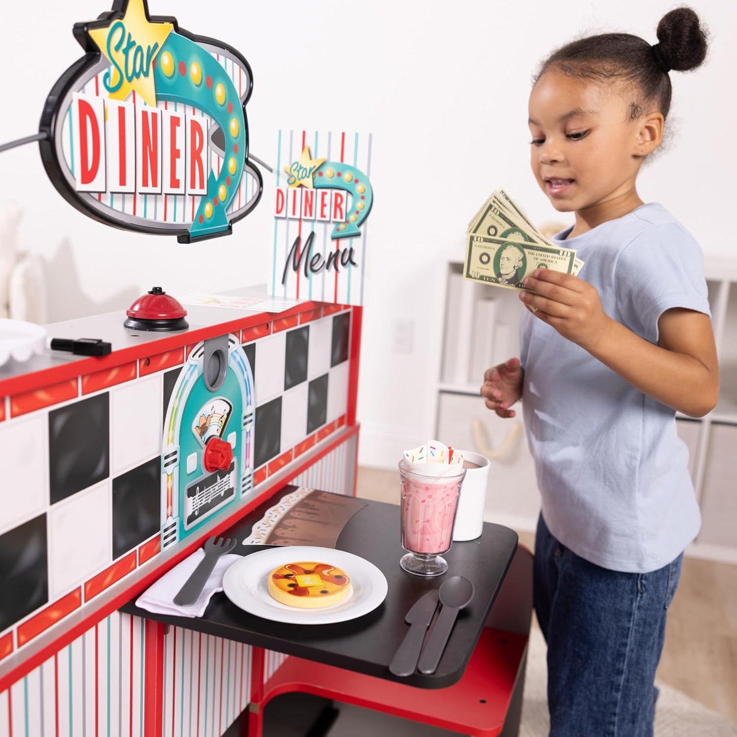 Diner Restaurant Play Set – 41-Piece Toy Food & Kitchen Accessories (Ages 3+)