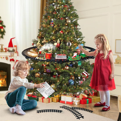 Holiday Train Set for Christmas - Hanging Toys with Smoke, Whistle (On/Off), and Lights for Tree Decoration