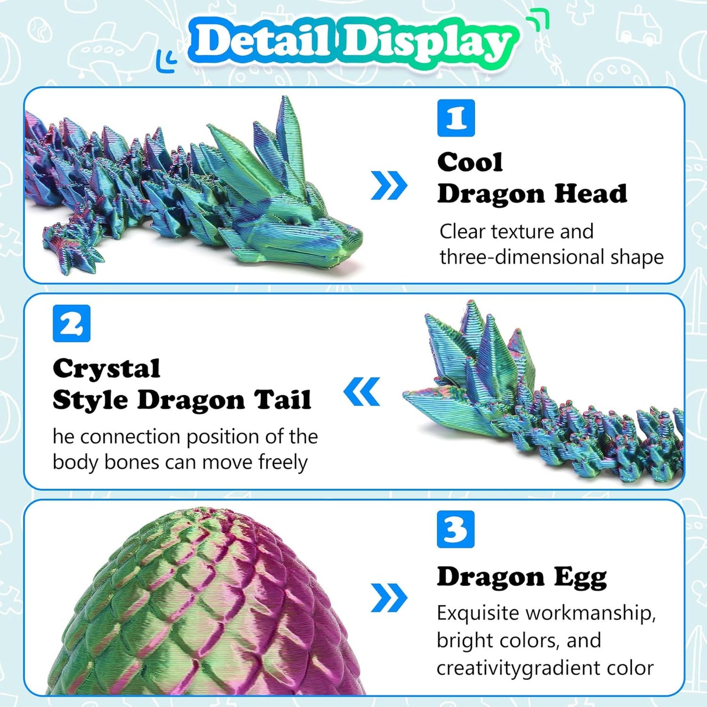 3D Printed Dragon Surprise Egg – Dinosaur Fidget Toy Gift for Kids, Birthdays & Holidays – Purple