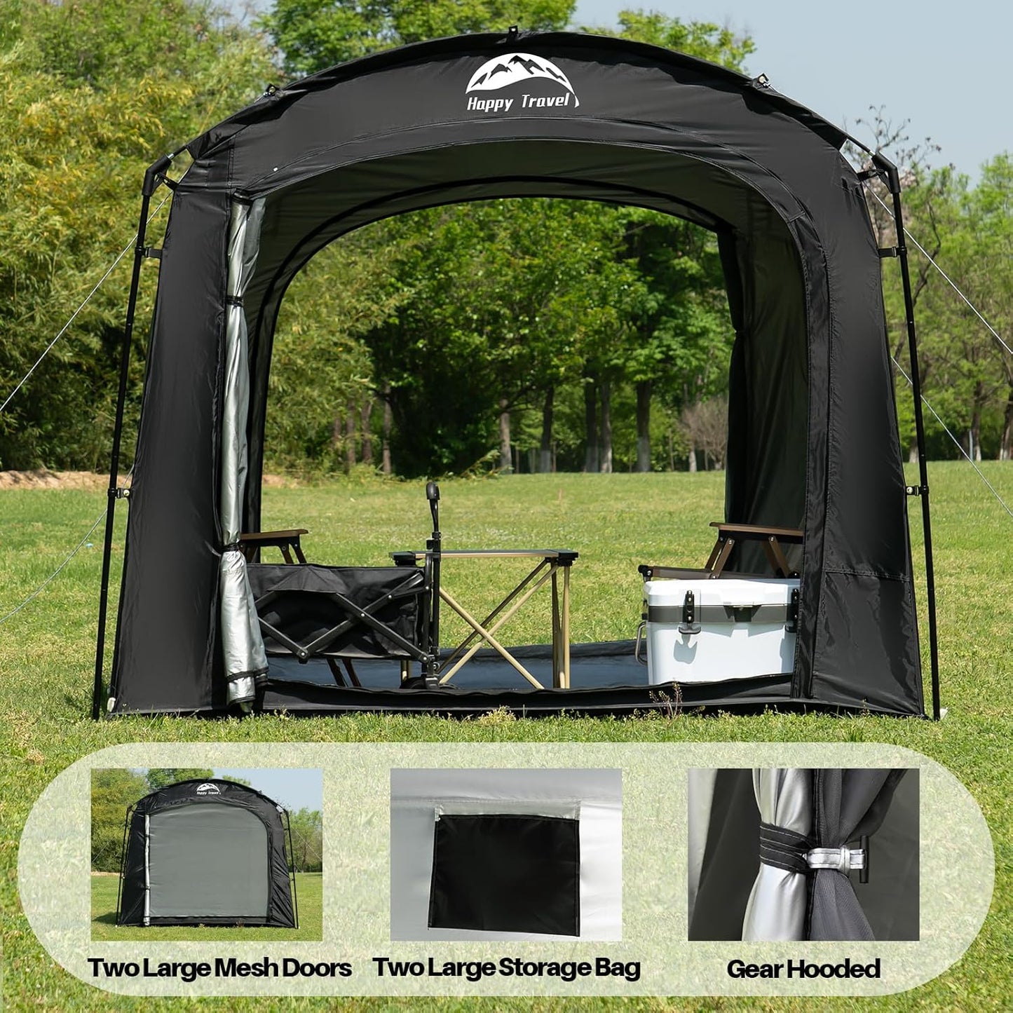 Bike Storage Shed Tent with 210D Oxford Fabric PU4000 Waterproof for 2-8 Bikes