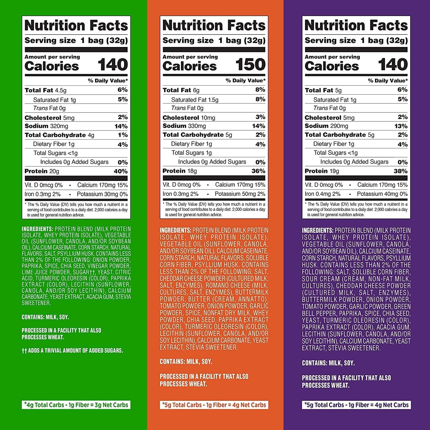 Protein Chips Variety Pack Bundle – High Protein, Low Carb – 24 Count