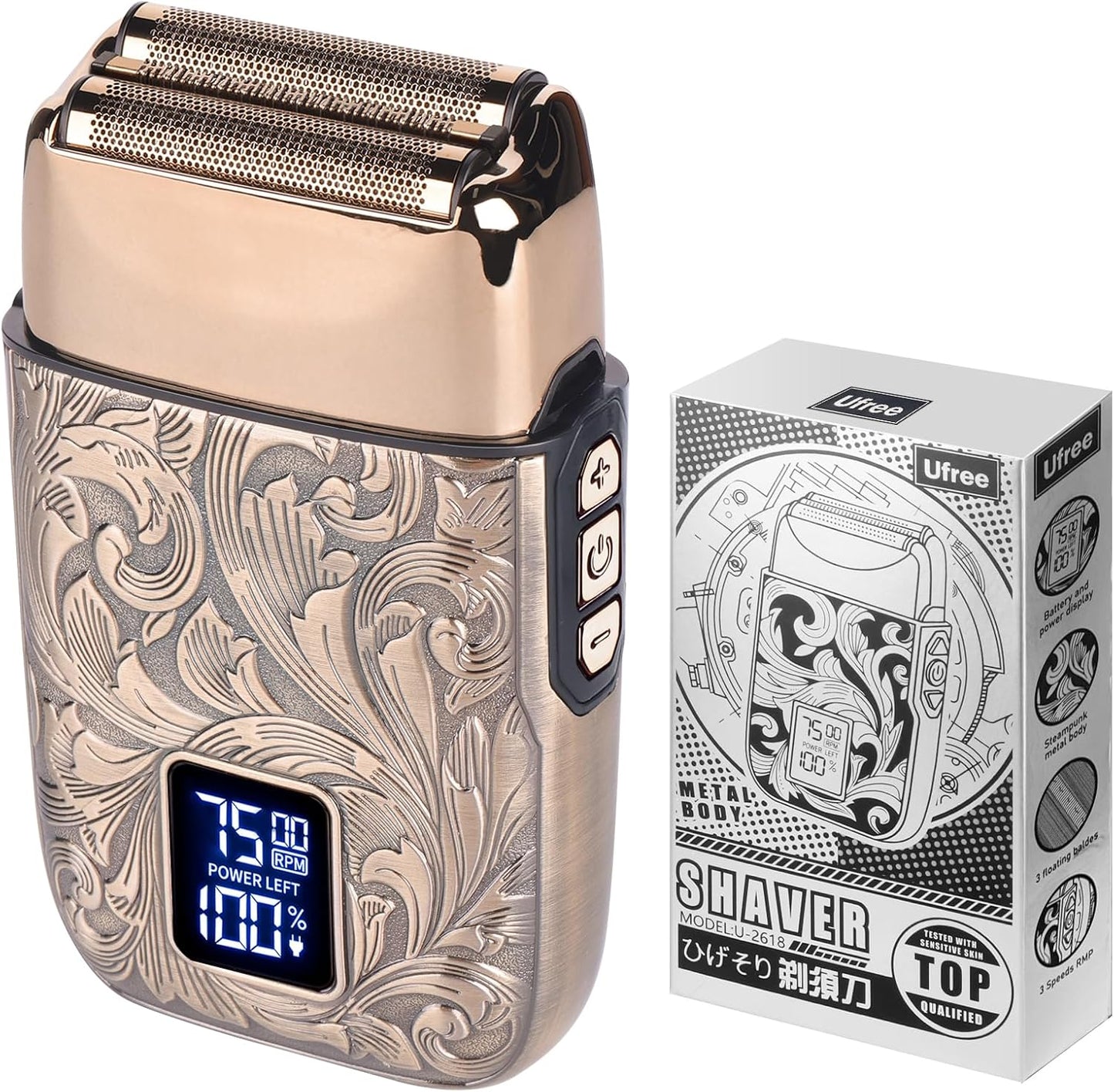 3-Speed Electric Foil Shaver for Men – LCD Display, Ideal Gift for Bald Heads