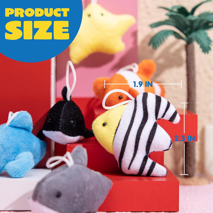 24-Pack Mini Animal Plush Toys - 3" Keychain Decorations for Kids