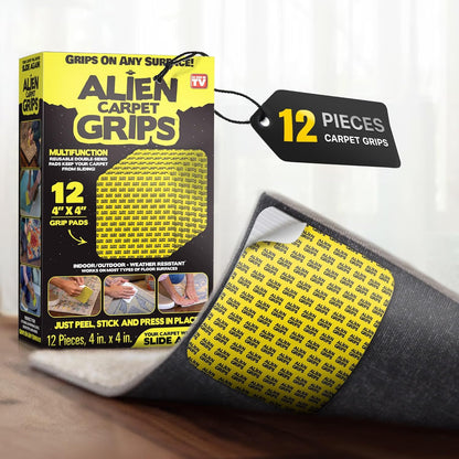 Non-Slip Rug Tape – Double-Sided Gripper Pads (12 pcs, 4" x 4")