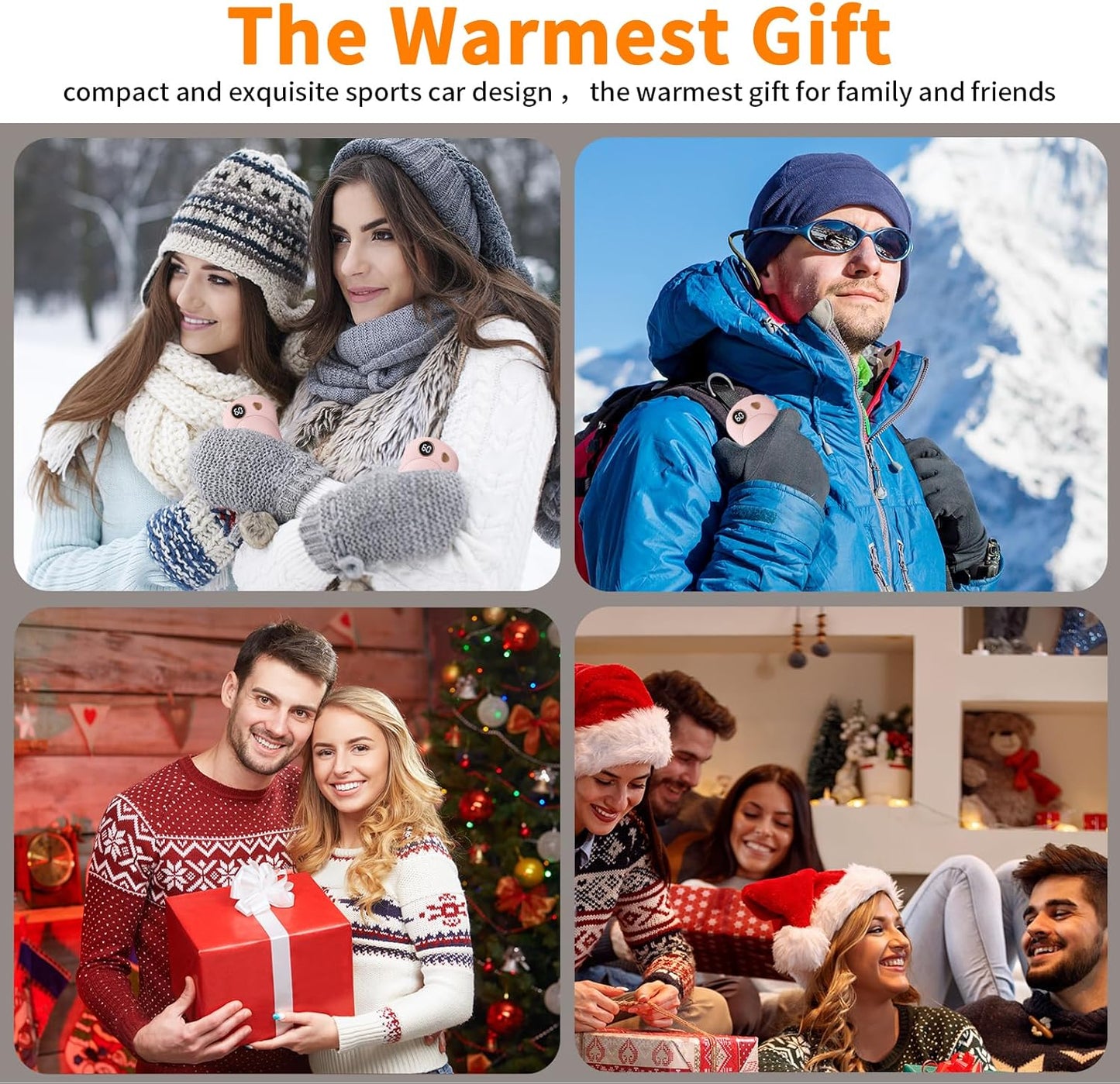 Rechargeable Hand Warmers (2-Pack) – 10,000mAh Electric Pocket Heaters with LED & 3 Heat Levels