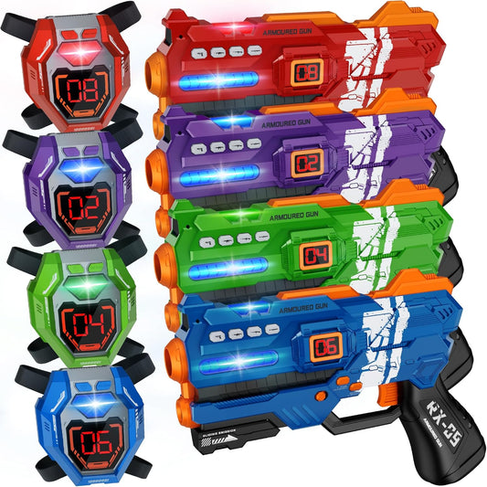 Laser Tag Guns Set (4) with LED Score Display – Fun for Teens and Adults, Perfect Gift for Kids Ages 8+