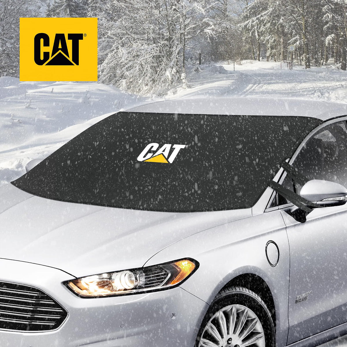 78" x 45" Windshield Snow Cover – Weatherproof Ice, Frost & Sleet Protector with Anti-Theft Straps for Cars, Trucks, Vans & SUVs, Black