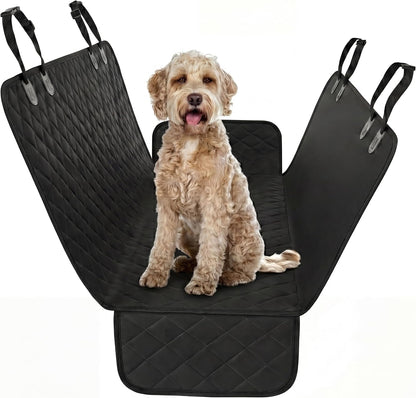 XL Dog Car Hammock Seat Cover – Waterproof Backseat Protector for Cars, Trucks & SUVs – Black