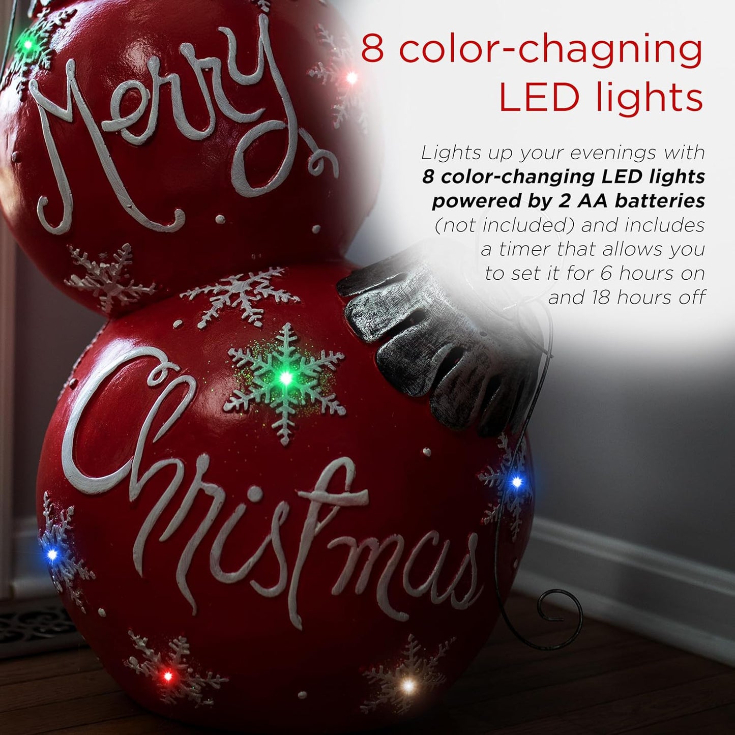 30" Color-Changing LED Christmas Ball Ornament