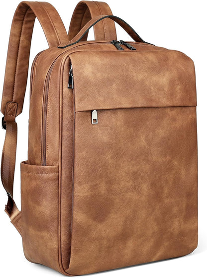 15.6 inch PU Leather Laptop Backpack Purse for Women