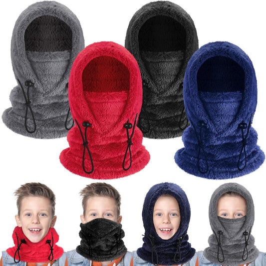 4-Pack Kids’ Balaclava Face Masks – Winter Windproof Ski Mask & Neck Cover for Cold Weather