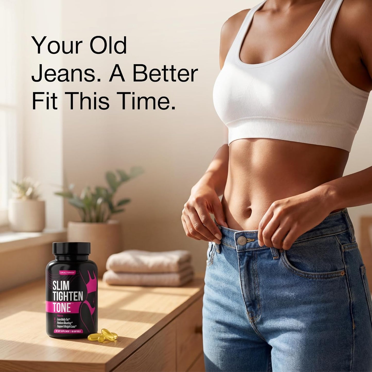 Belly Fat Burner for Women - Slim Waist, Lose Stomach Fat, Reduce Bloating - Natural Weight Loss Pills, Appetite Suppressant, & Metabolism Booster - 90 Capsules