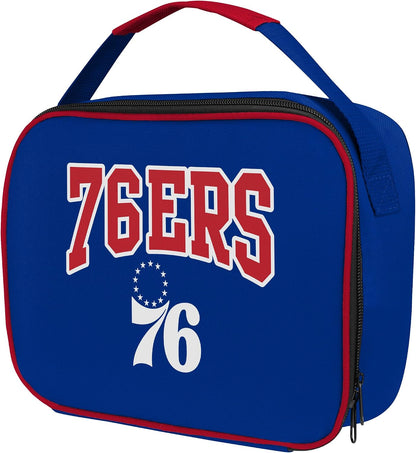 Philadelphia 76ers Official NBA Wordmark Big Logo Lunch Bag – 7L Insulated Zip Closure Cooler