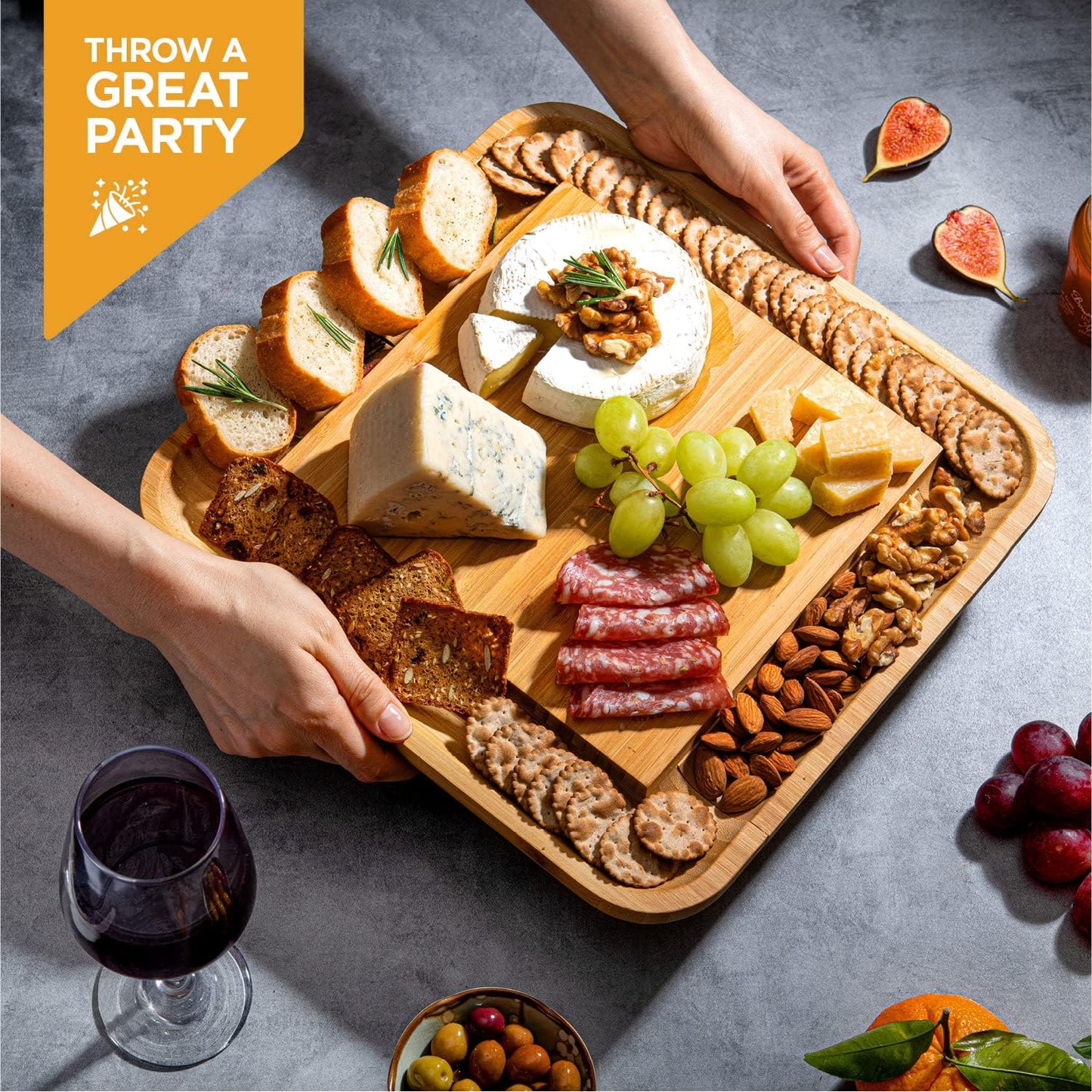 Bamboo Cheese Board & Knife Set – Gift-Ready Set for Any Occasion