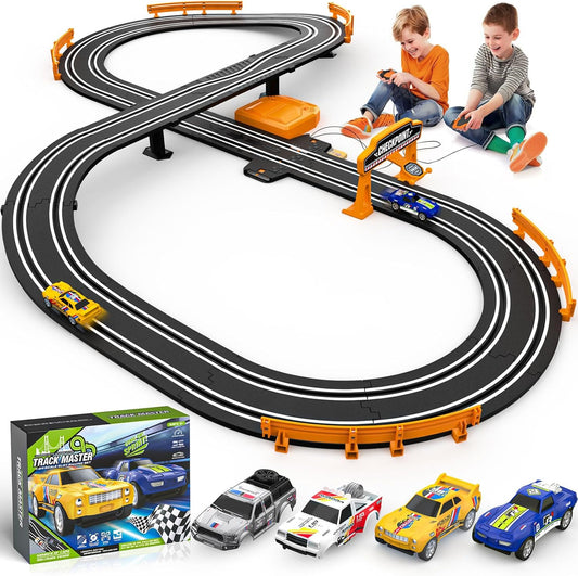 Slot Car Race Track Sets for Boys with 2 High-Speed Slot Cars, Battery or Electric Car Track