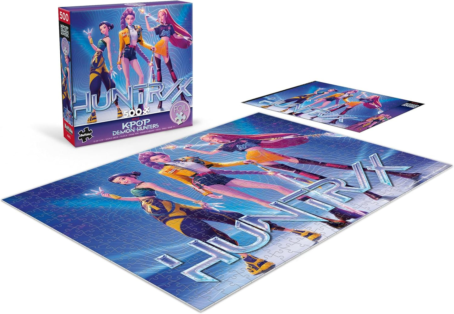 Kpop Demon Hunters 500-Piece Foil Jigsaw Puzzle – Colorful Artwork Puzzle for Adults with Precision-Cut Pieces