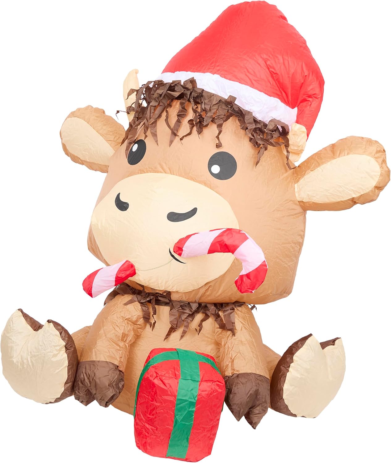 41" Inflatable Highland Cow Christmas Decor with LED Lights