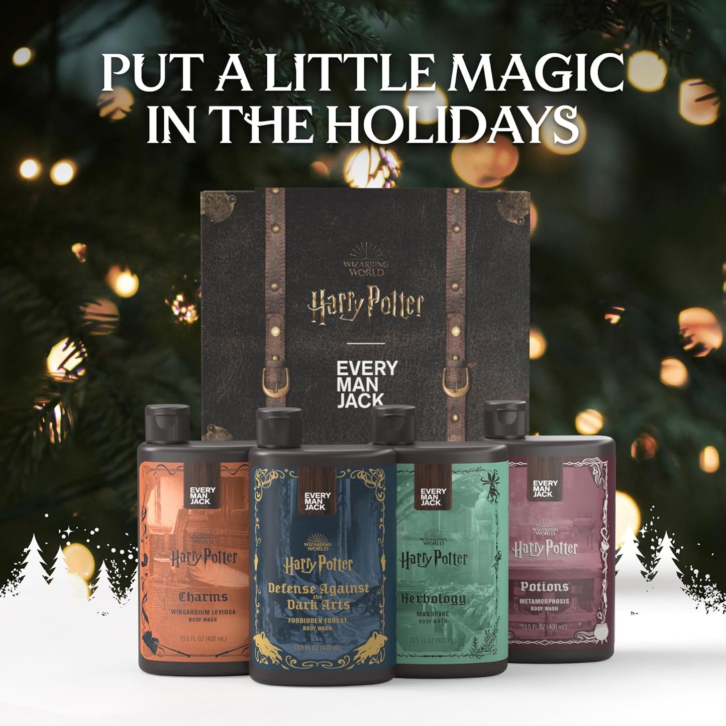 Harry Potter Collectors Body Wash Gift Set Hogwarts Inspired Scents 4 Body Washes