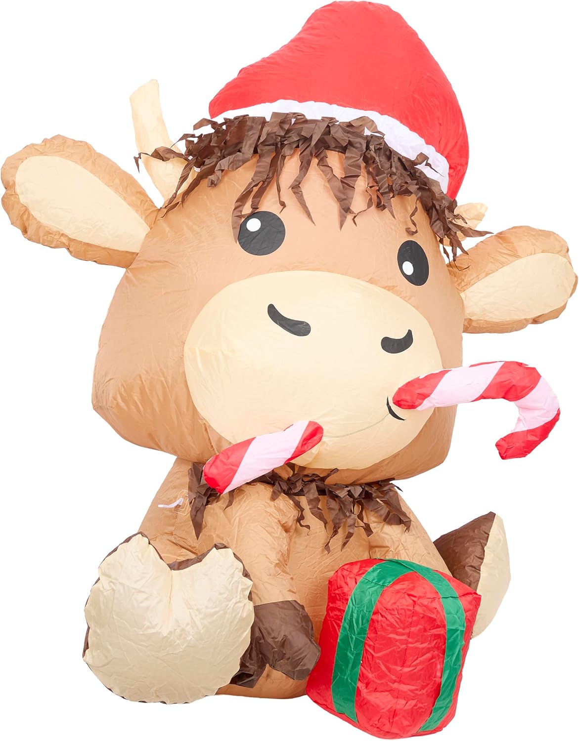 41" Inflatable Highland Cow Christmas Decor with LED Lights