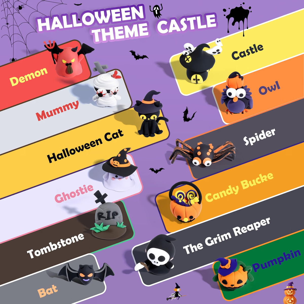 DIY Halloween Modeling Clay Craft Kit for Kids – Creative Art Activity & Holiday Decoration Set