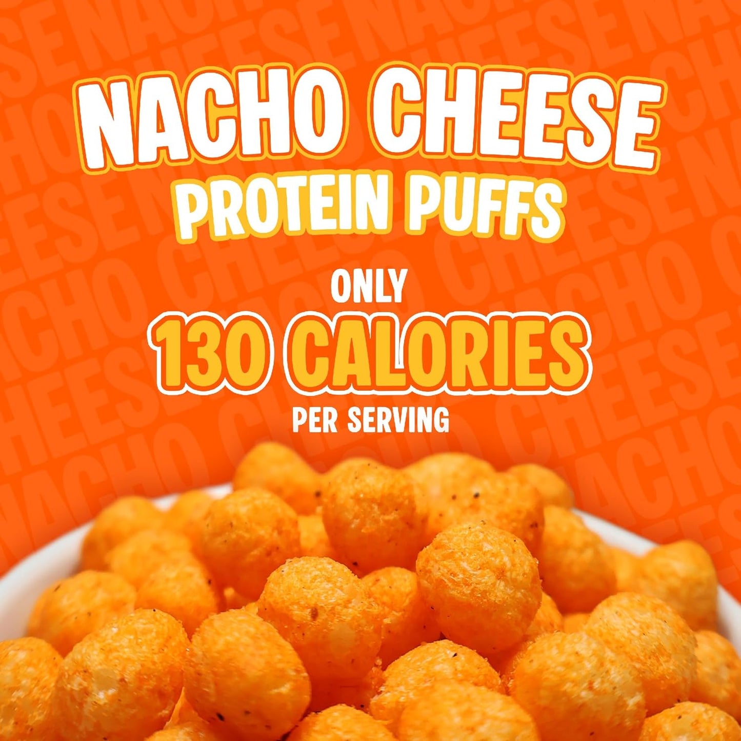 Nacho Cheese Protein Puffs – Keto Friendly, Low Carb Crunchy Snack – 21g Protein, 2g Net Carbs (300g)