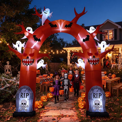 10 FT Halloween Inflatable Dead Tree Archway – LED Light-Up Outdoor Blow-Up Decoration for Yard, Lawn & Garden