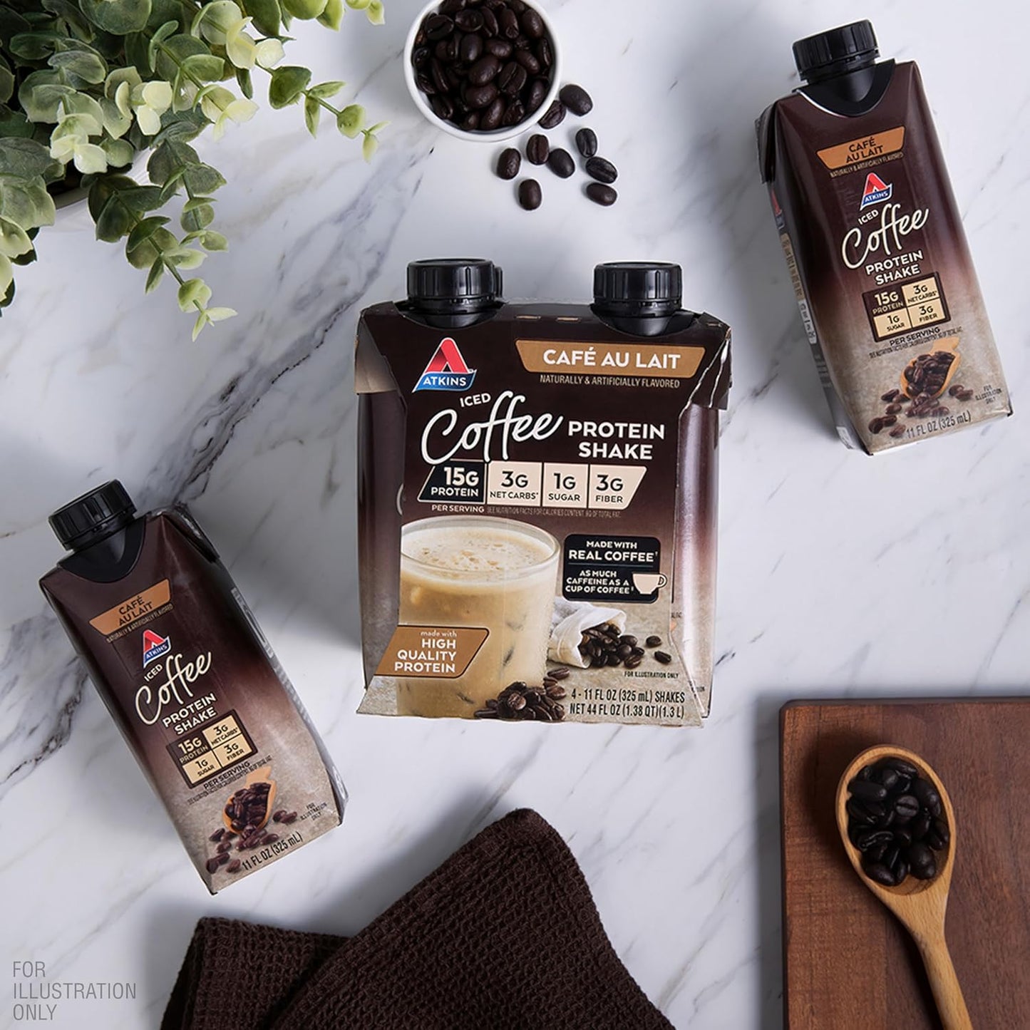 Iced Coffee Flavored High Protein Shake, Keto Friendly, Gluten Free (12 Count)