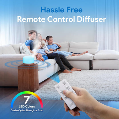 500ml Essential Oil Diffuser – Ultrasonic Aromatherapy Humidifier with Remote, LED Lights & Timer